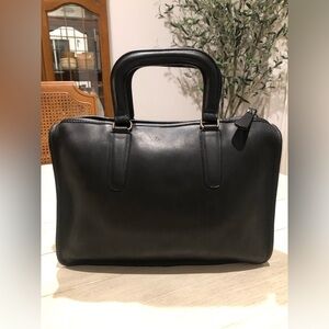 VINTAGE COACH SLIM SATCHEL #9430 BLACK LEATHER PRE-1994 BAG/TOTE MADE IN N.Y.C.